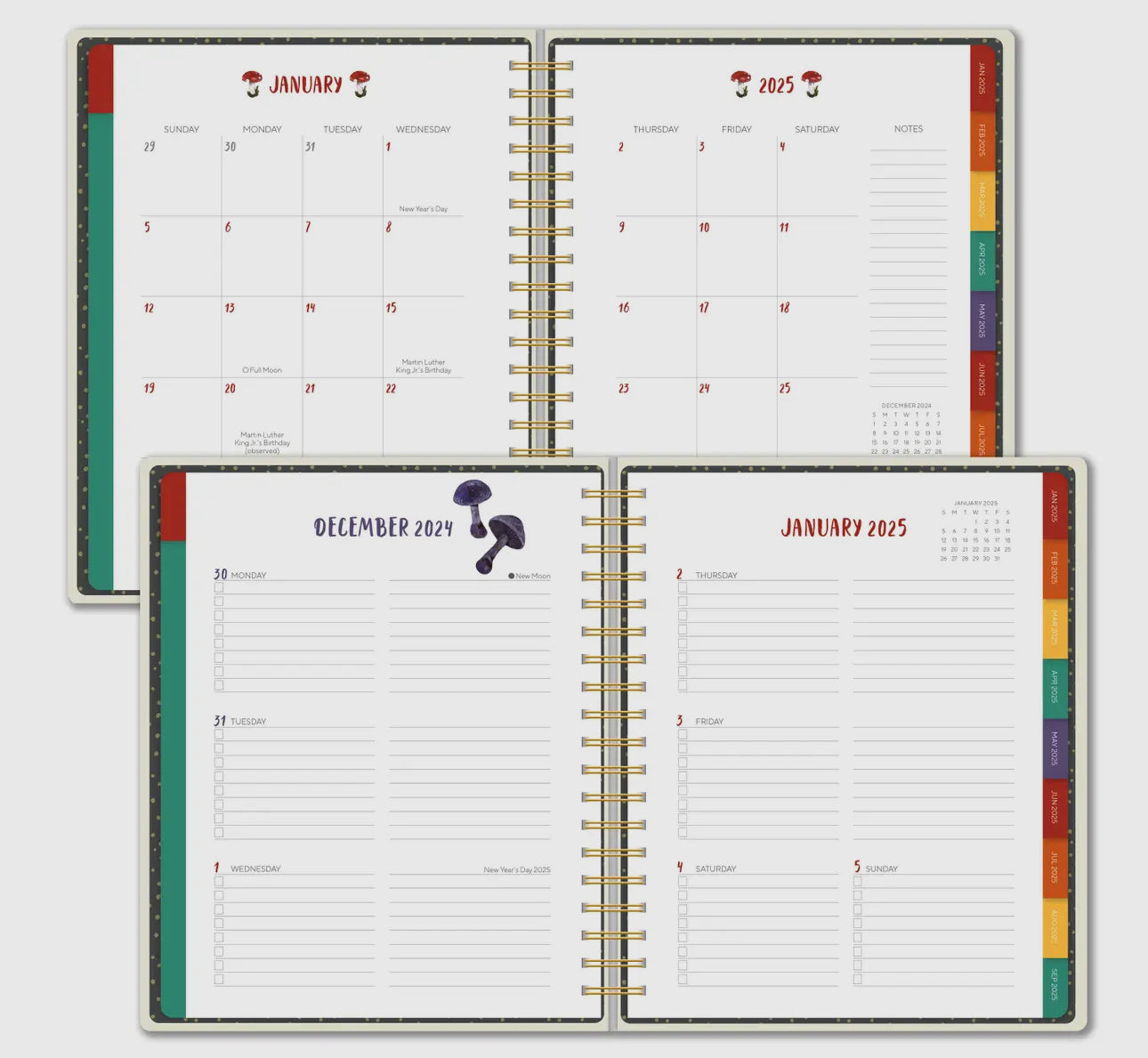 2025 Mushroom Deluxe Hardcover Planner