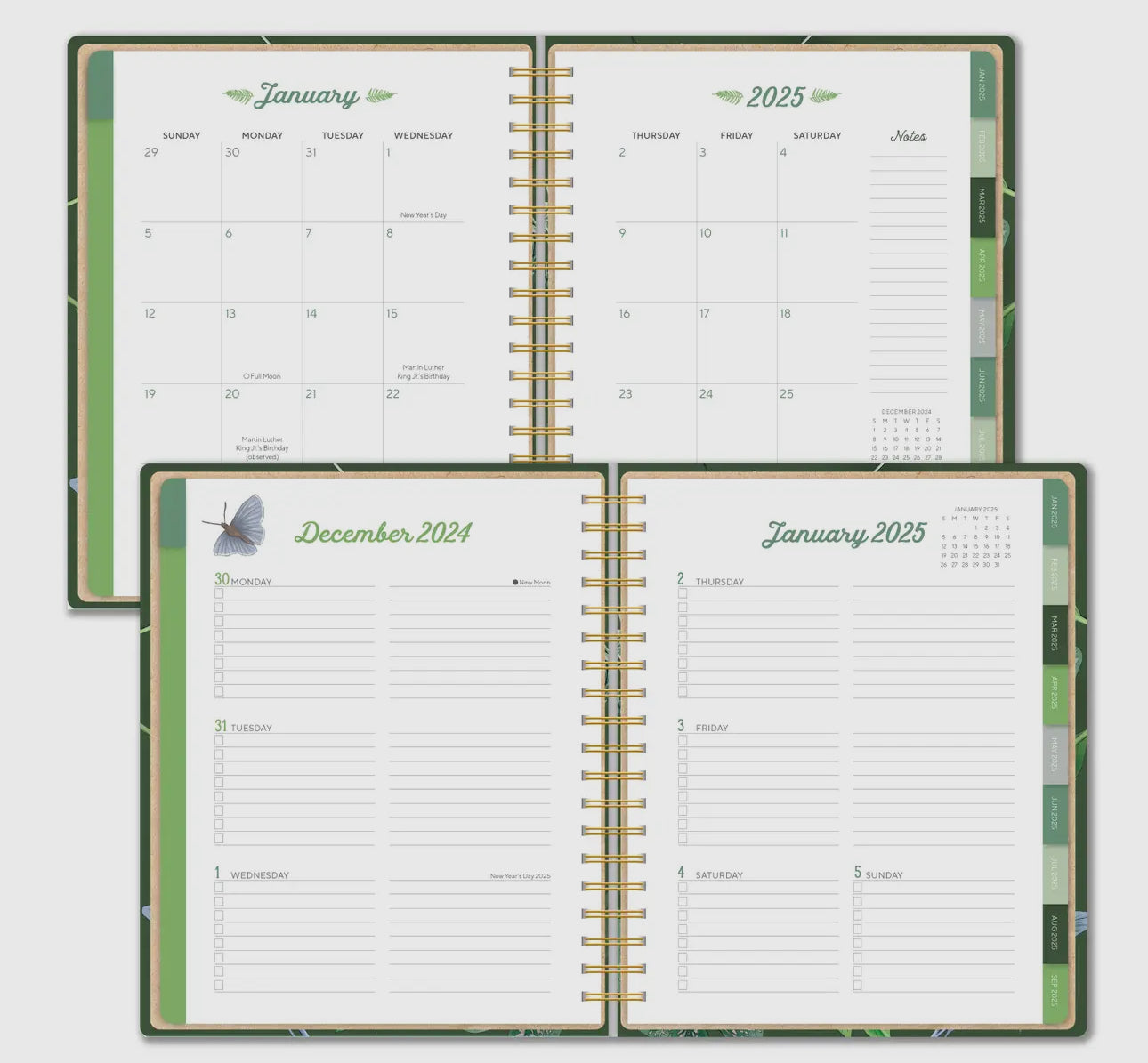 2025 Greenery Deluxe Hardcover Planner