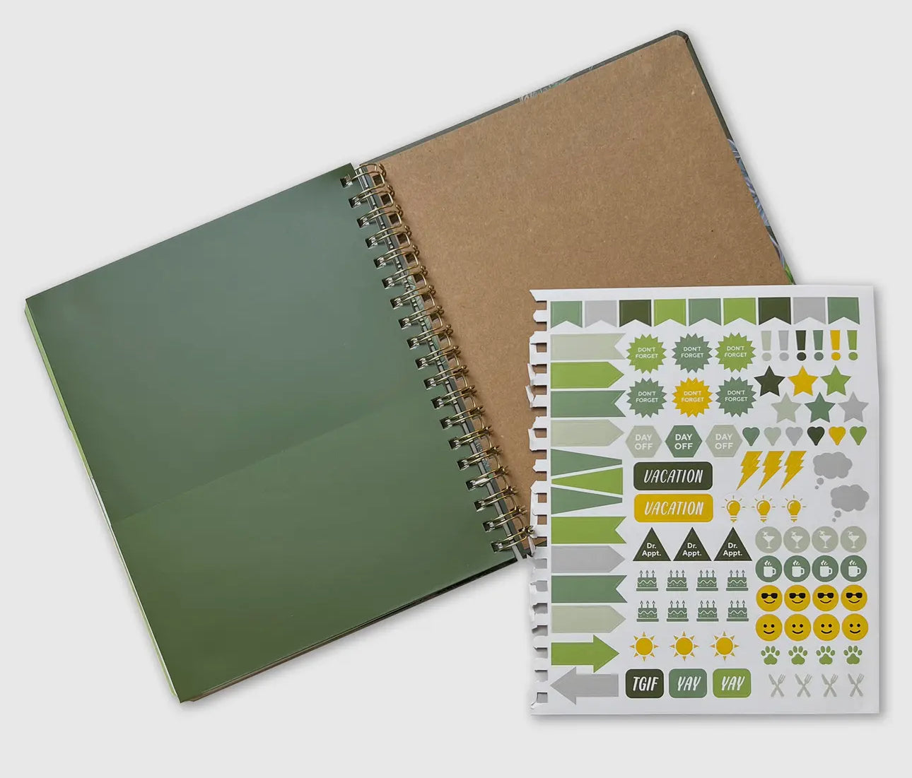 2025 Greenery Deluxe Hardcover Planner